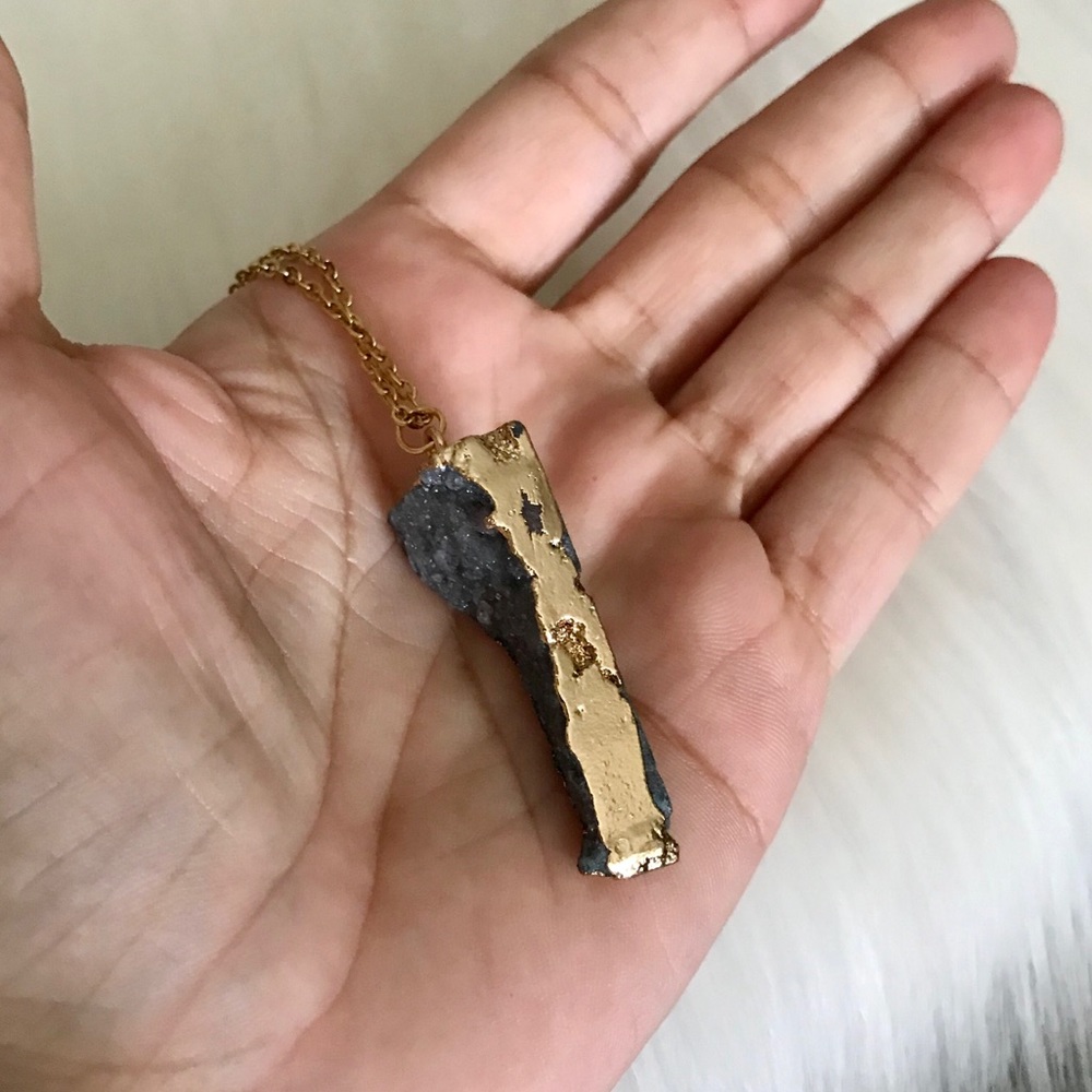 Natural Druzy Agate Necklace - Picture 8 of 8